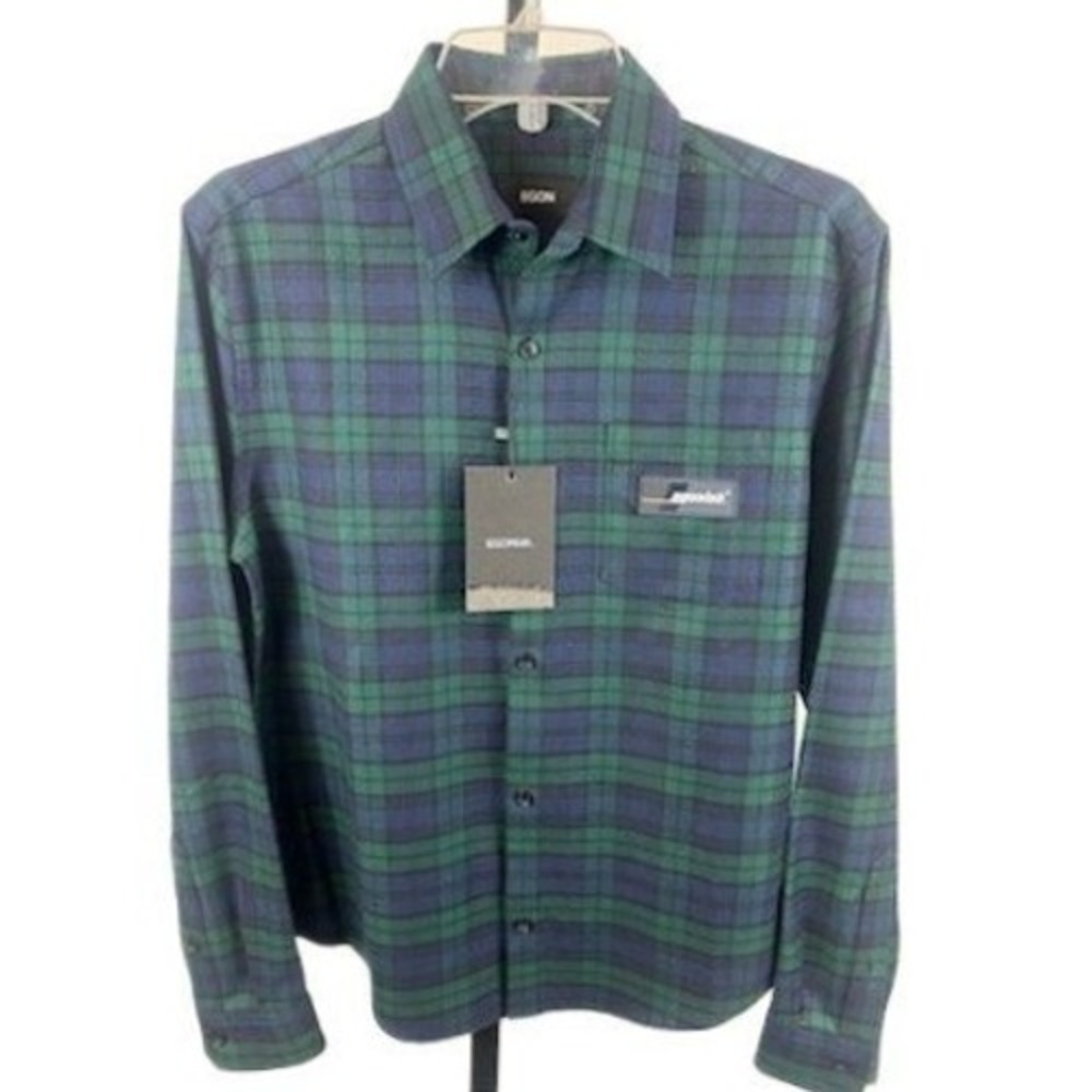 EGONlab Men's‎ Size S/M Tartan Plaid Long Sleeve Button-Down Office Shirt